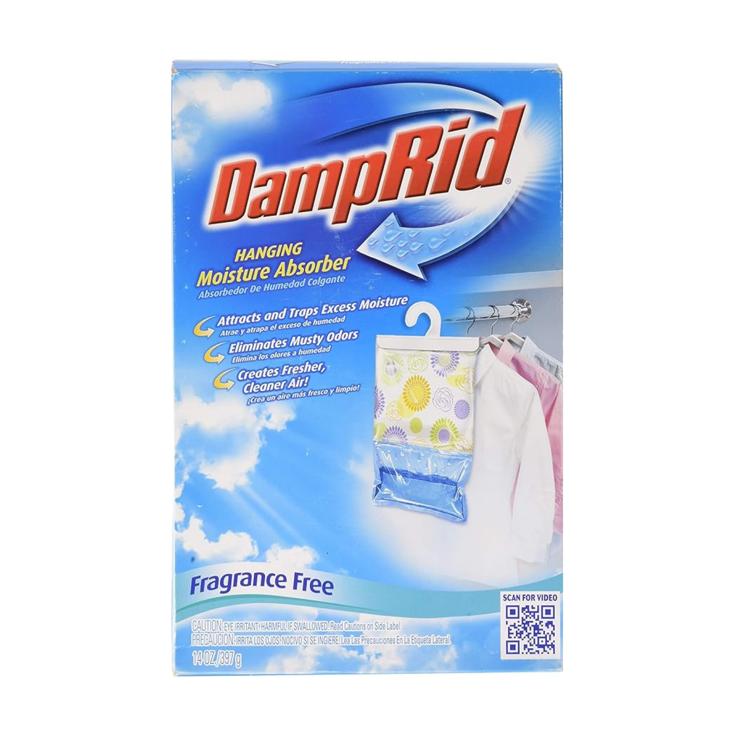 Damp Rid FG80FF Fragrance Free Hanging Moisture Absorber