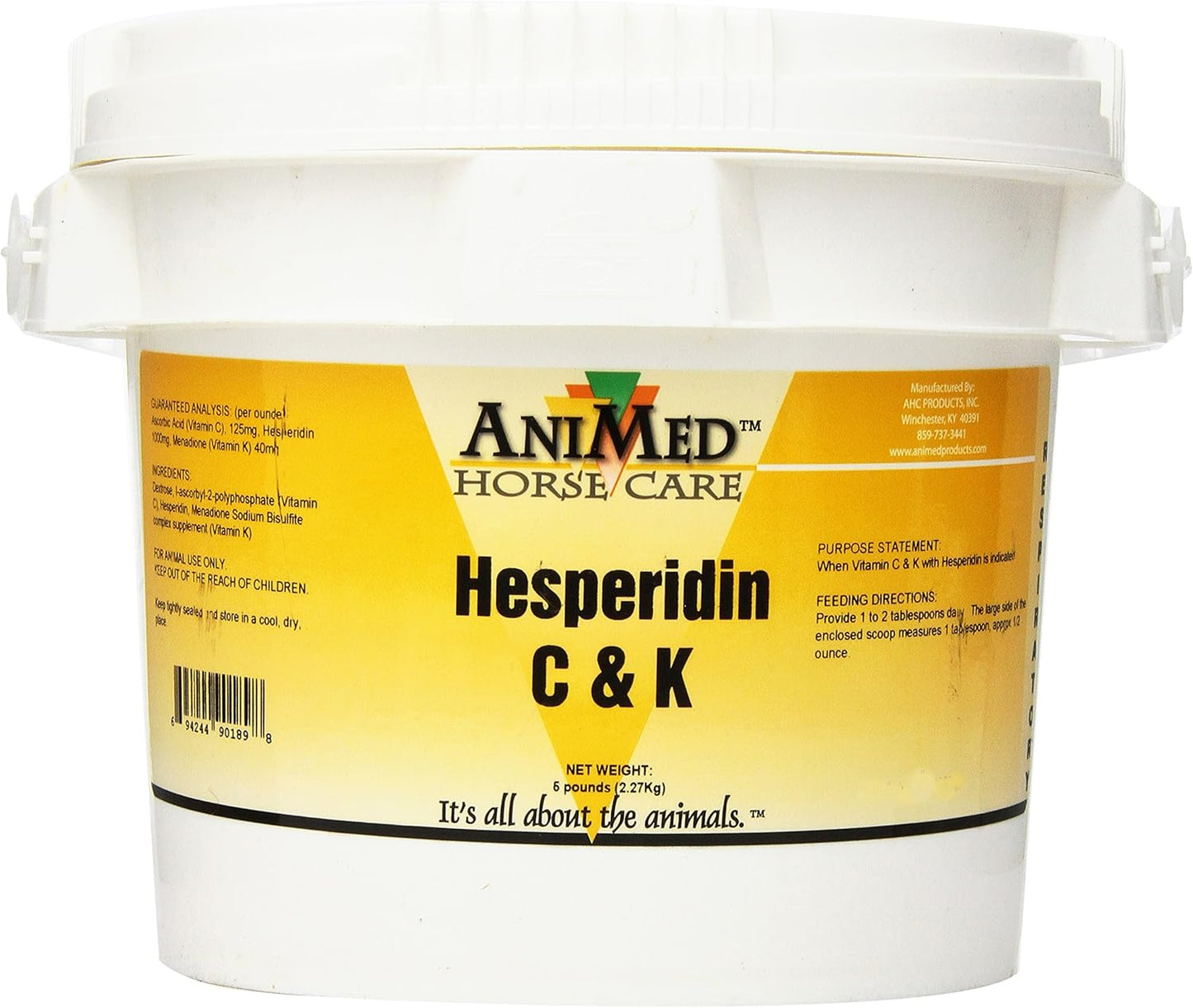 AniMed Vitamin C and K with Hesperidin Supplement for Horses, 5-Pound