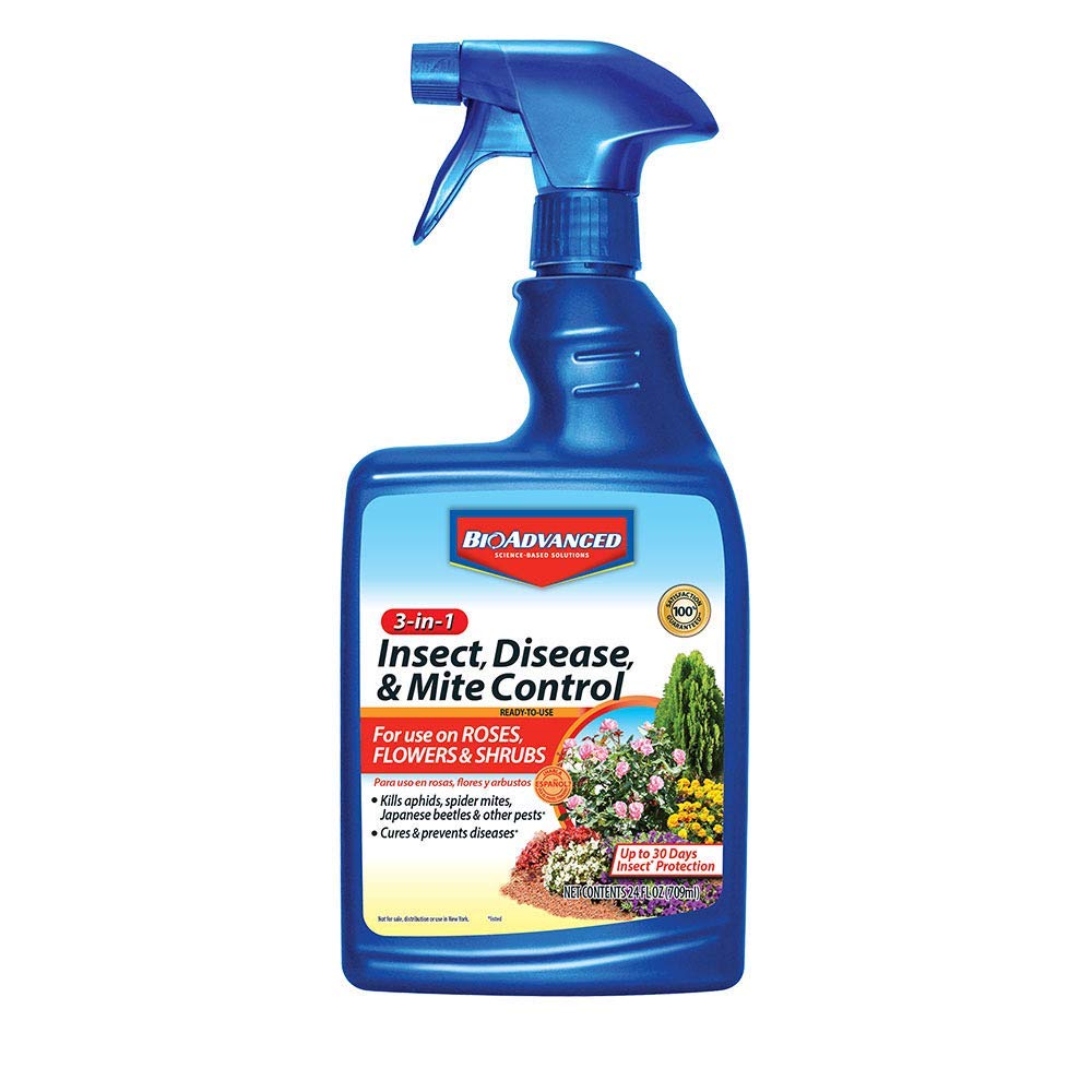 BIOADVANCED 701290B Insecticide Fungicide Miticide 3-in-1 Insect, Disease & Mite Control, 24 oz, Ready-to-Use (Pack of 2)