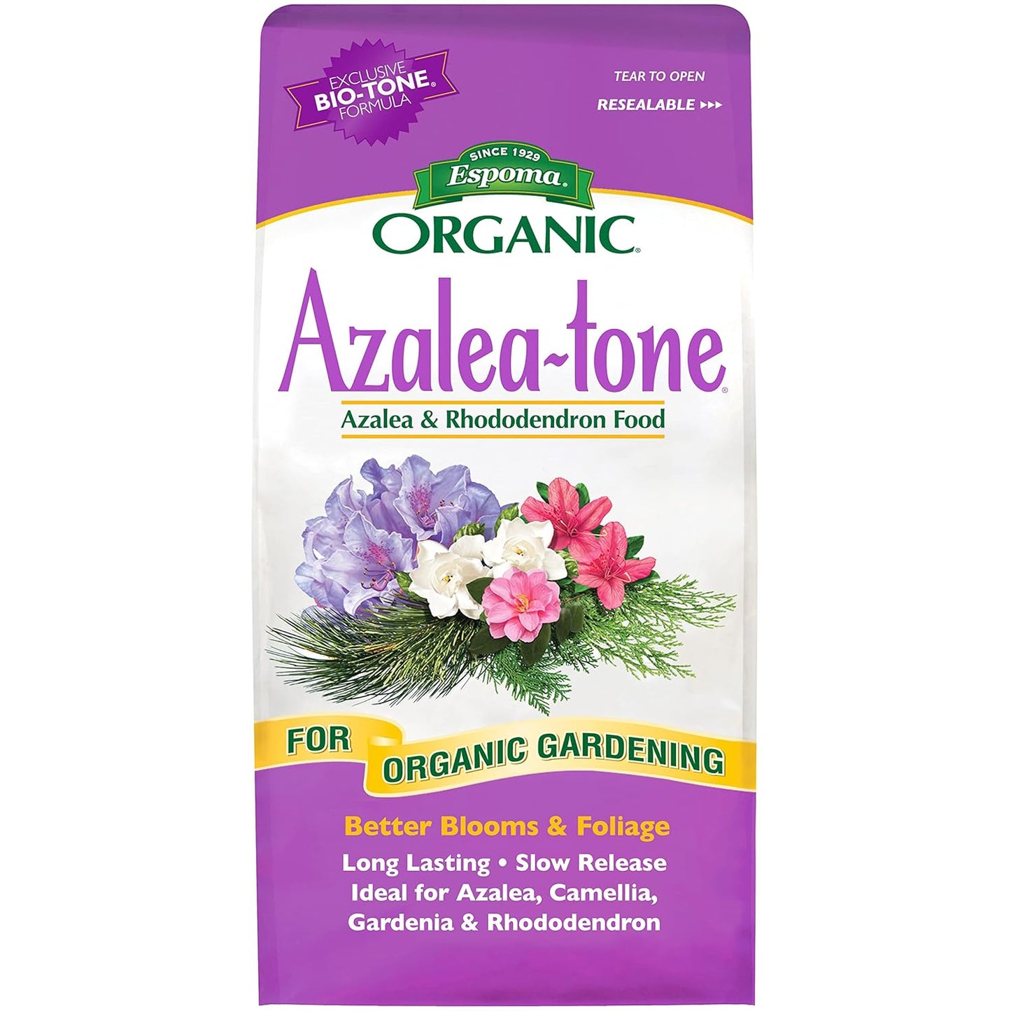 Espoma Organic Azalea-Tone 4-3-4 Natural & Organic Fertilizer and Plant Food. 4 lb - Pack of 2