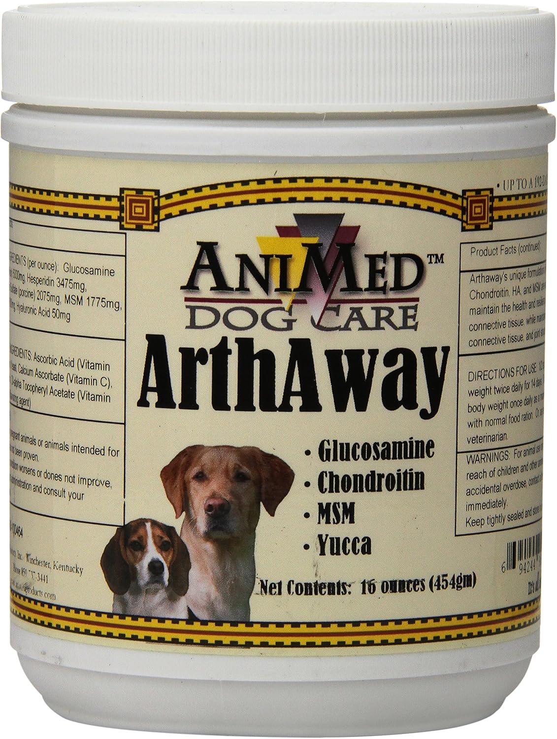 AniMed Arthaway Powder Joint Tissue Supplement for Dogs, 16-Ounce